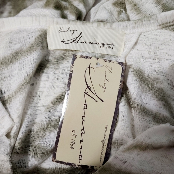 Nwt Vintage Havana Army Green Tie Dye Split Back Long Sleeve Shirt Sz M - Picture 6 of 7